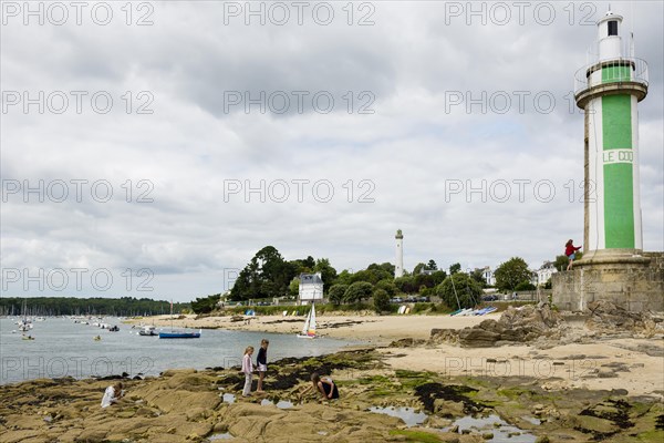 Lighthouse, Benodet, Finistere, Brittany, France, Europe