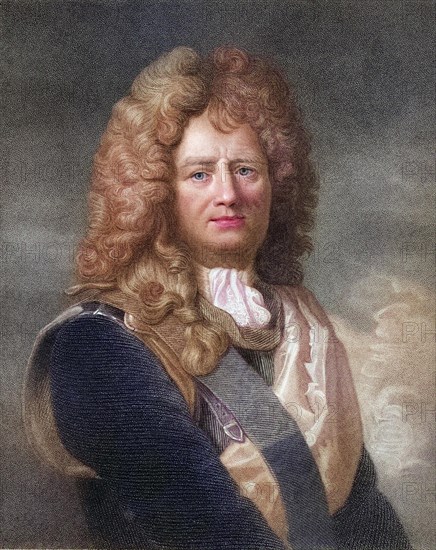 Sebastien Le Prestre De Vauban 1633-1707, French military engineer. From the book Gallery of Portraits, published in 1833, Historic, digitally restored reproduction from a 19th century original, Record date not stated