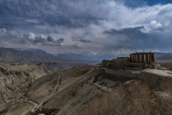 Thubten Shedrup Dhagyeling Monastery, Tsarang, Kingdom of Mustang, Nepal, Asia