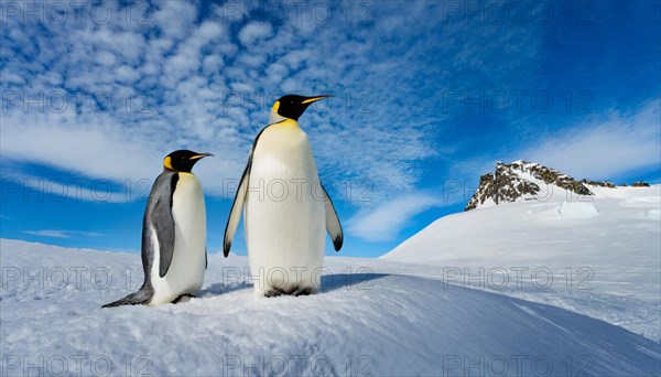 AI generated, Antarctica, snow, ice, winter, king penguin (Aptenodytes patagonicus), Antarctica