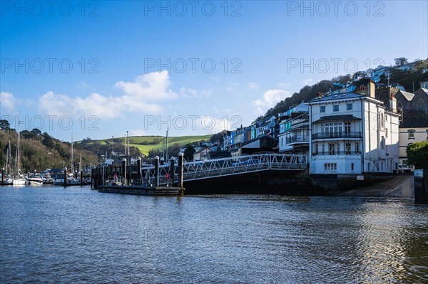Dartmouth Lower Ferry in Kingswear over River Dart, Devon, England, United Kingdom, Europe