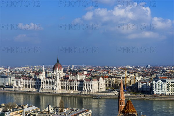 The Danube and the Parliament, politics, city view, travel, city trip, tourism, overview, Eastern Europe, architecture, building, history, historical, cityscape, river, capital, Budapest, Hungary, Europe