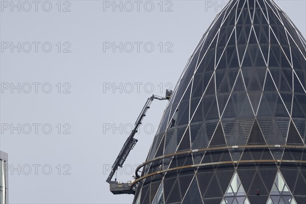 The Gherkin skyscraper building close up of window details, City of London, England, United Kingdom, Europe