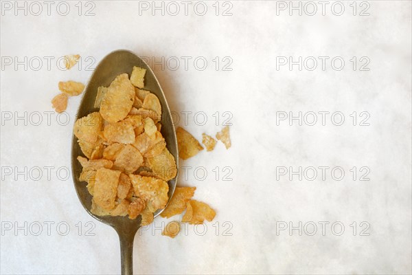 Cornflakes in spoon, Breakfast