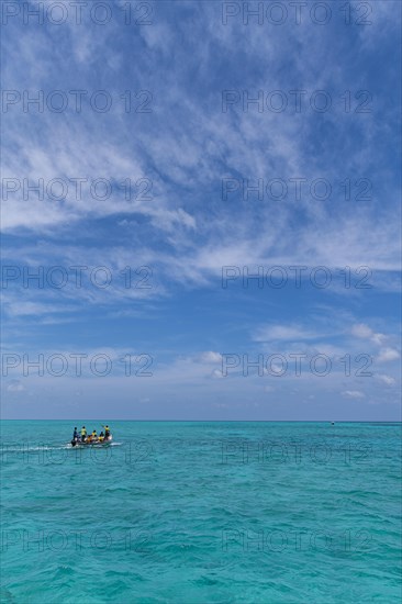 Little tourist boat, Agatti Island, Lakshadweep archipelago, Union territory of India