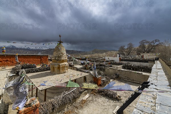 Stupas (chsrten) in Lo-Manthang village, Kingdom of Mustang, Nepal, Asia