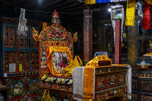 Interior of the Garphu monastery, Garphu, Kingdom of Mustang, Nepal, Asia