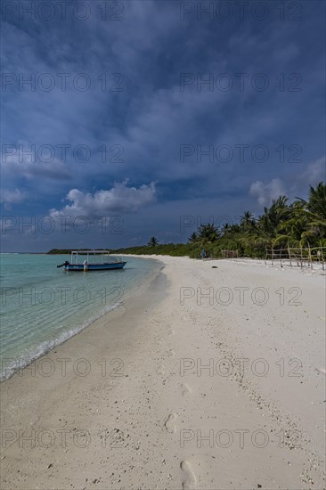 White sand beach, Parli 1 island, Lakshadweep archipelago, Union territory of India