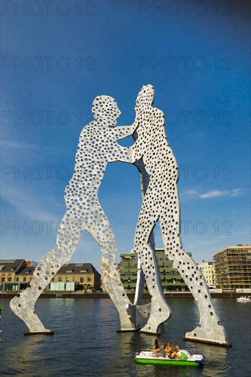 Molecule man on the Spree, art, sculpture, monument, river, attraction, sightseeing, capital, Berlin, Germany, Europe