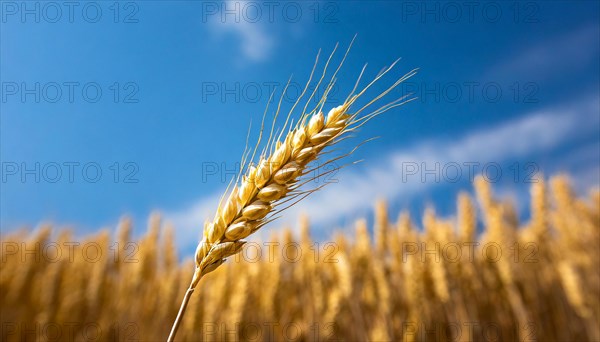 AI generated, A single ear of wheat in the cornfield, Wheat, Ear of wheat