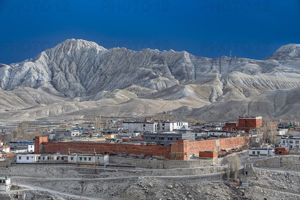 The walled village of Lo Manthang, Kingdom of Mustang, Nepal, Asia