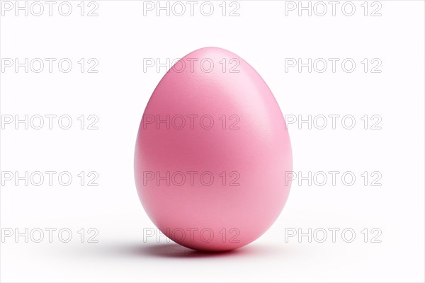 Single pink Easter egg on white background. KI generiert, generiert AI generated