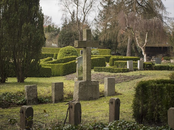 Cemetery, Grave, Cross, Gravestones, Park, Lueneburg, Lower Saxony, Germany, Europe