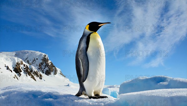 AI generated, Antarctica, snow, ice, winter, king penguin (Aptenodytes patagonicus), Antarctica