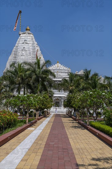 Marble build Dharamshala Manilaxmi Tirth Jain temple, Gujarat, India, Asia