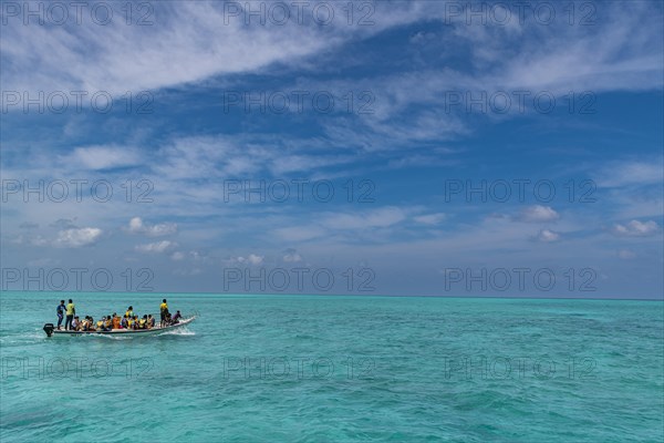 Little tourist boat, Agatti Island, Lakshadweep archipelago, Union territory of India