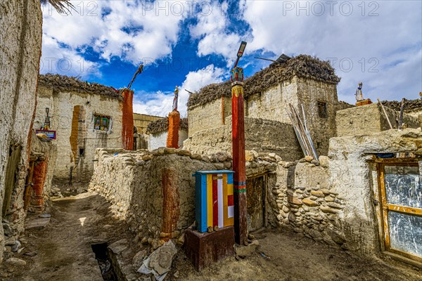 Narrow streets of Lo Manthang, Kingdom of Mustang, Nepal, Asia