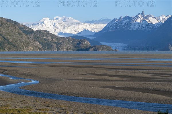 Foothills of the Andes at Lago Grey, Torres del Paine National Park, Parque Nacional Torres del Paine, Cordillera del Paine, Towers of the Blue Sky, Region de Magallanes y de la Antartica Chilena, Ultima Esperanza Province, UNESCO Biosphere Reserve, Patagonia, End of the World, Chile, South America