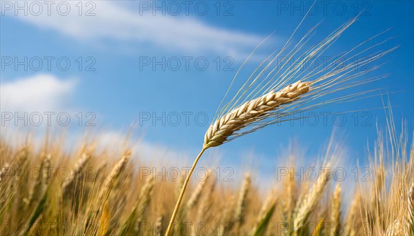 AI generated, A single ear in the cornfield, Barley