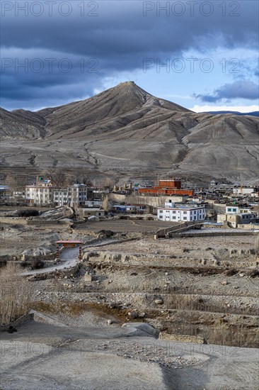 The walled village of Lo Manthang, Kingdom of Mustang, Nepal, Asia