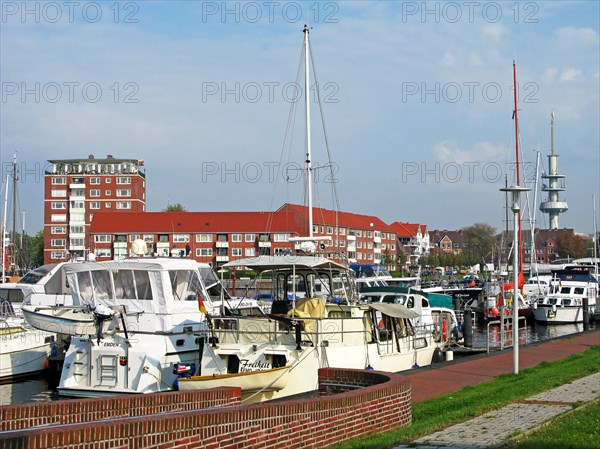 Boats, Emden harbour, East Frisia, Germany, Europe