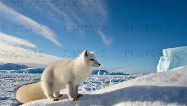 AI generated, An arctic fox (Vulpes lagopus), Arctic fox, snow fox