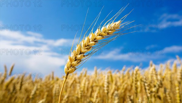 AI generated, A single ear of wheat in the cornfield, Wheat, Ear of wheat