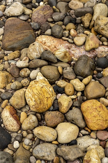 Colourful stones on the beach of Malolo, Milos, Cyclades, Greece, Europe