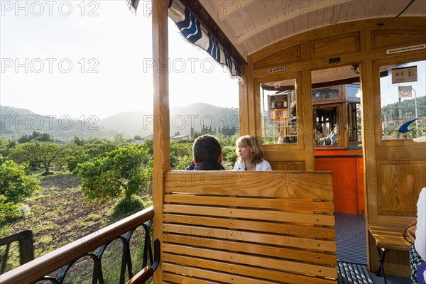 Historic tramway, Port de Soller, Majorca, Majorca, Balearic Islands, Spain, Europe