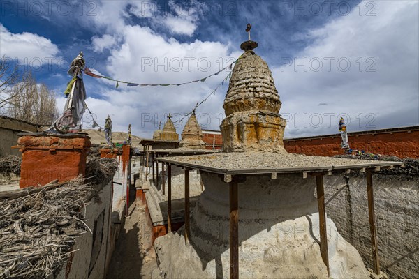 Stupas (chsrten) in Lo-Manthang village, Kingdom of Mustang, Nepal, Asia