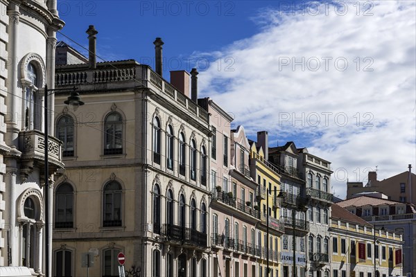 Row of houses with old buildings, old building, property, urban, city, old building flat, facade, old town, living, Lisbon, Portugal, Europe