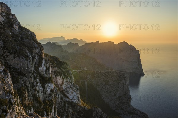 Sunset, Cape Formentor, Port de Pollenca, Serra de Tramuntana, Majorca, Balearic Islands, Spain, Europe