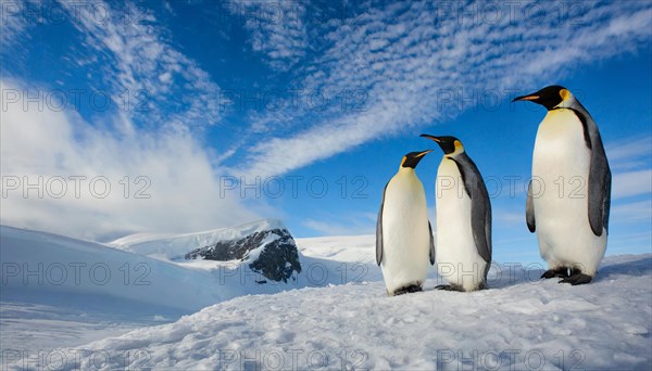 AI generated, Antarctica, snow, ice, winter, king penguin (Aptenodytes patagonicus), Antarctica