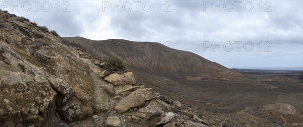 Hiking trail to Caldera Blanca, Lanzarote, Canary Islands, Spain, Europe