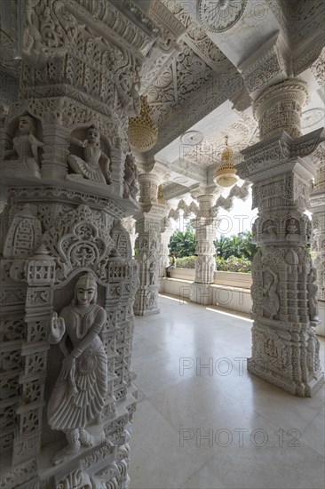 Marble build Dharamshala Manilaxmi Tirth Jain temple, Gujarat, India, Asia