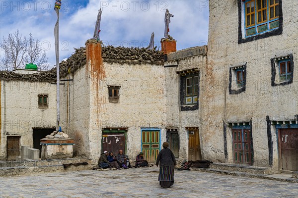 The walled historic centre, Lo Manthang, Kingdom of Mustang, Nepal, Asia