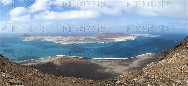 View of La Graciosa Island, Lanzarote, Canary Islands, Spain, Europe