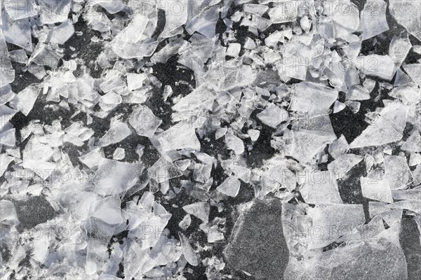 Winter riverscape, ice structures, detail, Saint Lawrence River, Province of Quebec, Canada, North America