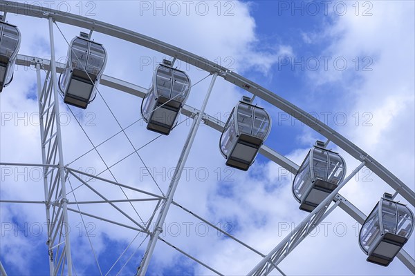 Gondolas from the Ferris wheel on the beach in Kuehlungsborn, Mecklenburg-Vorpommern, Germany, Europe