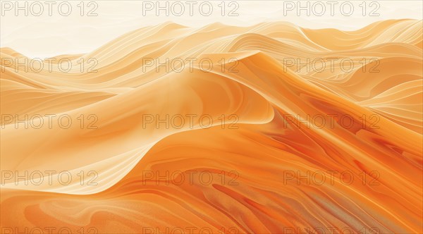 Undulating surface of a desert landscape with a mix of orange and white sand, ai generated, AI generated