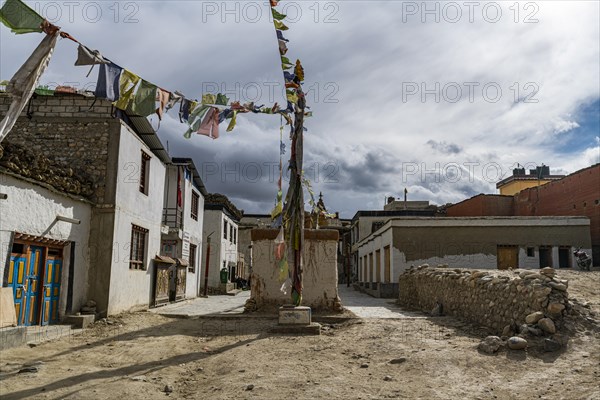 The walled historic centre, Lo Manthang, Kingdom of Mustang, Nepal, Asia