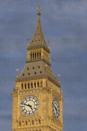 Big Ben or The Elizabeth Tower clock tower of the Palace of Westminster, City of London, England, United Kingdom, Europe