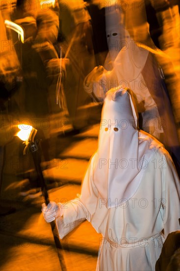 Penitents, Nazarenos, Semana Santa, Procession, Good Friday, Pollenca, Majorca, Balearic Islands, Spain, Europe