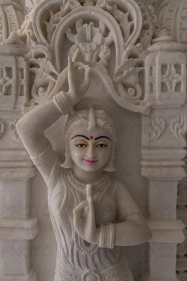 Marble build Dharamshala Manilaxmi Tirth Jain temple, Gujarat, India, Asia