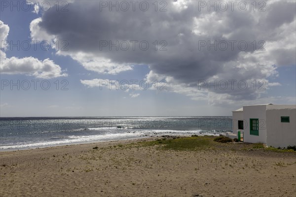 Small house on the beach, Playa Honda, Lanzarote, Canary Island, Canary Islands, Spain, Europe