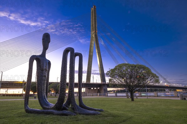 Riga. Vansu, bridge, cable-stayed bridge over the Dauga, Riga, Latvia, Europe