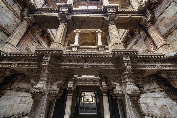 Adalaj Stepwell or Rudabai Stepwell, Adalaj, Gujarat, India, Asia