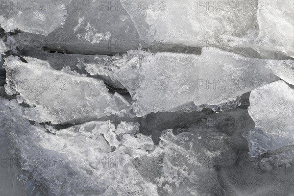 Winter riverscape, ice structures, detail, Saint Lawrence River, Province of Quebec, Canada, North America