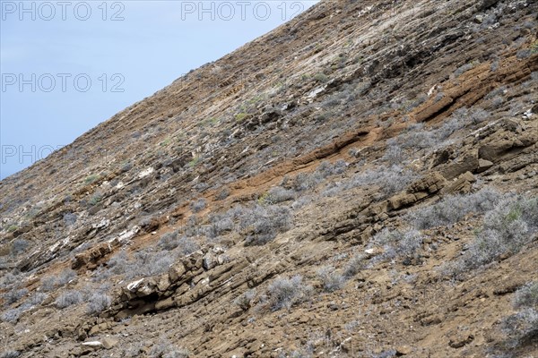 Volcanic rock, rock strata, Lanzarote, Canary Islands, Spain, Europe