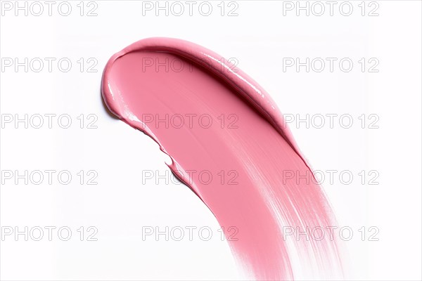 Pink lipstick makeup color swatch on white background. KI generiert, generiert AI generated